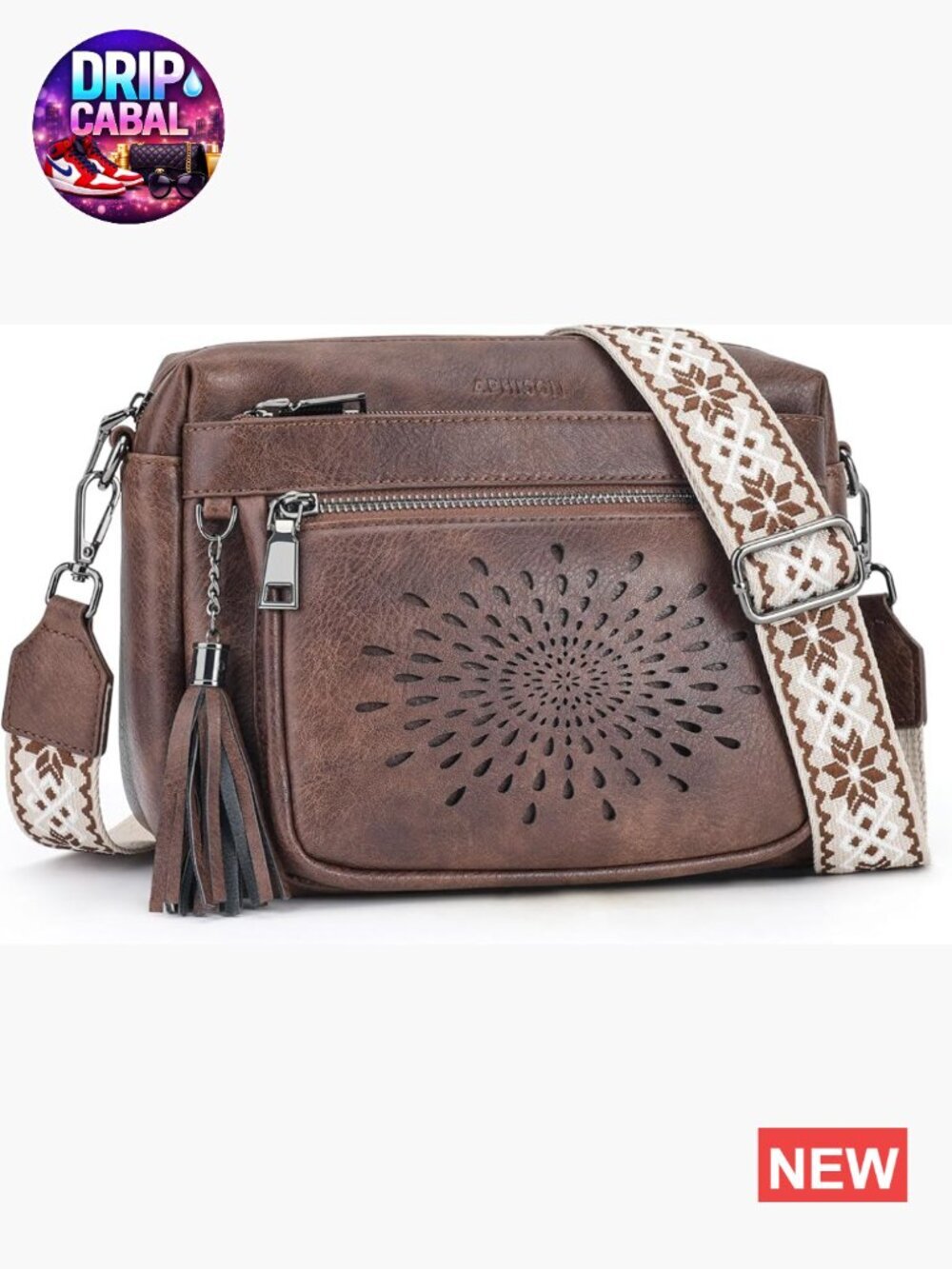 Vegan Leather Crossbody Bag with Adjustable Guitar Strap